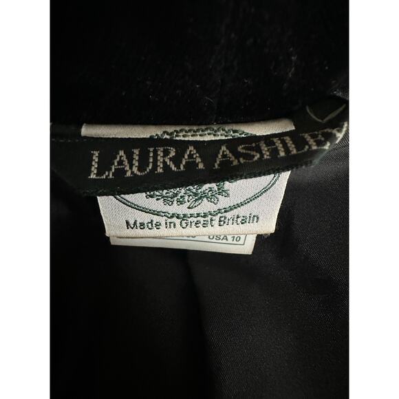 Vintage 80s Laura Ashley Black Velvet Cropped Steampunk Jacket Small/Medium - Picture 4 of 7